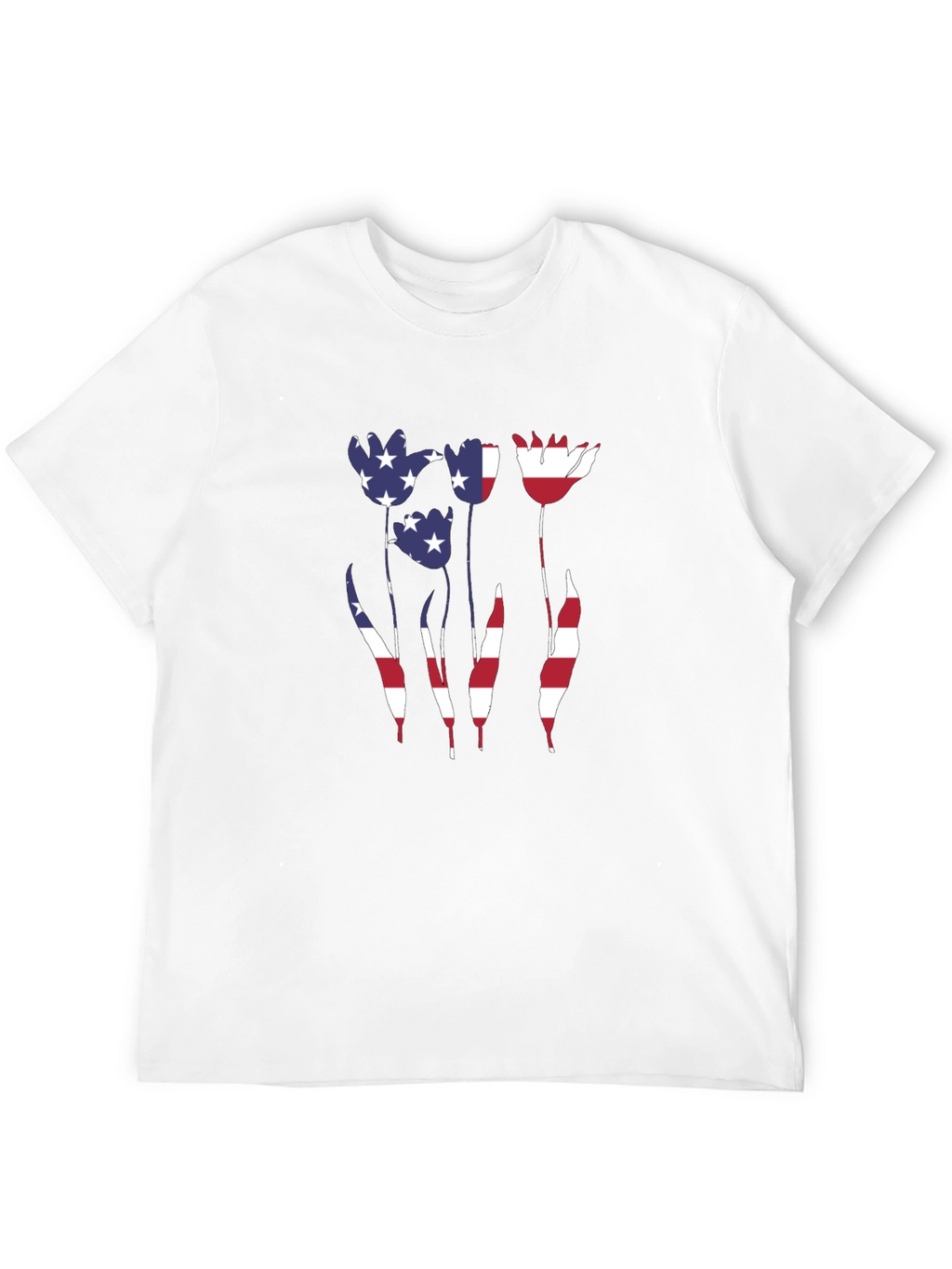 American Flag Tulip Graphic T-Shirt