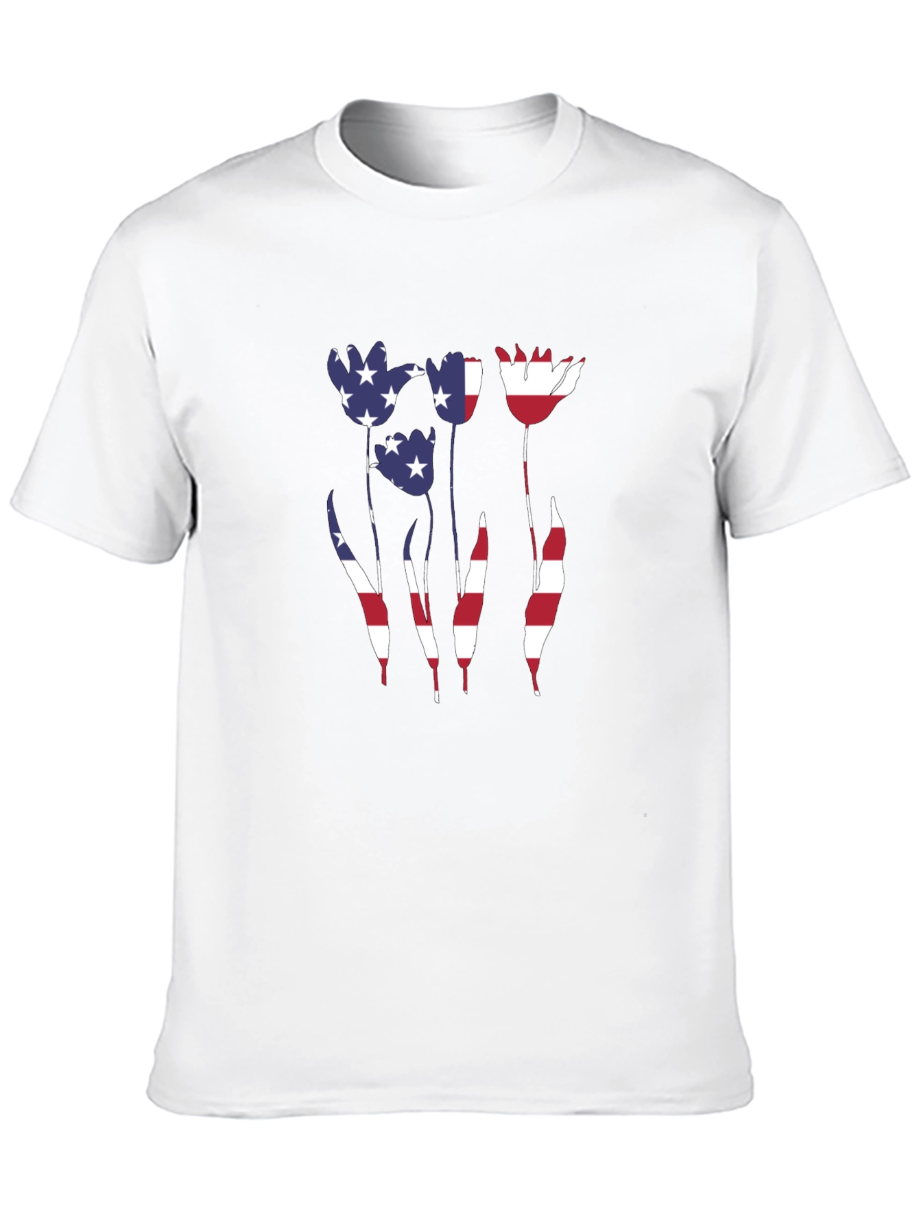 American Flag Tulip Graphic T-Shirt