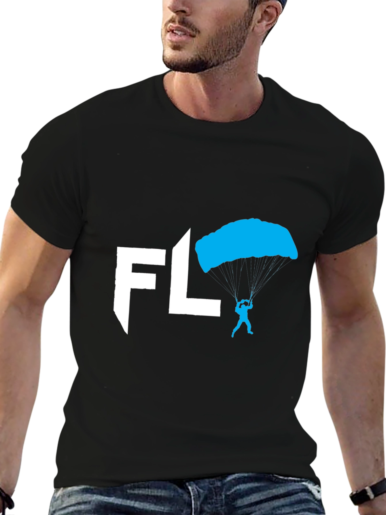 Skydiving FL T-Shirt - Black Cotton Tee