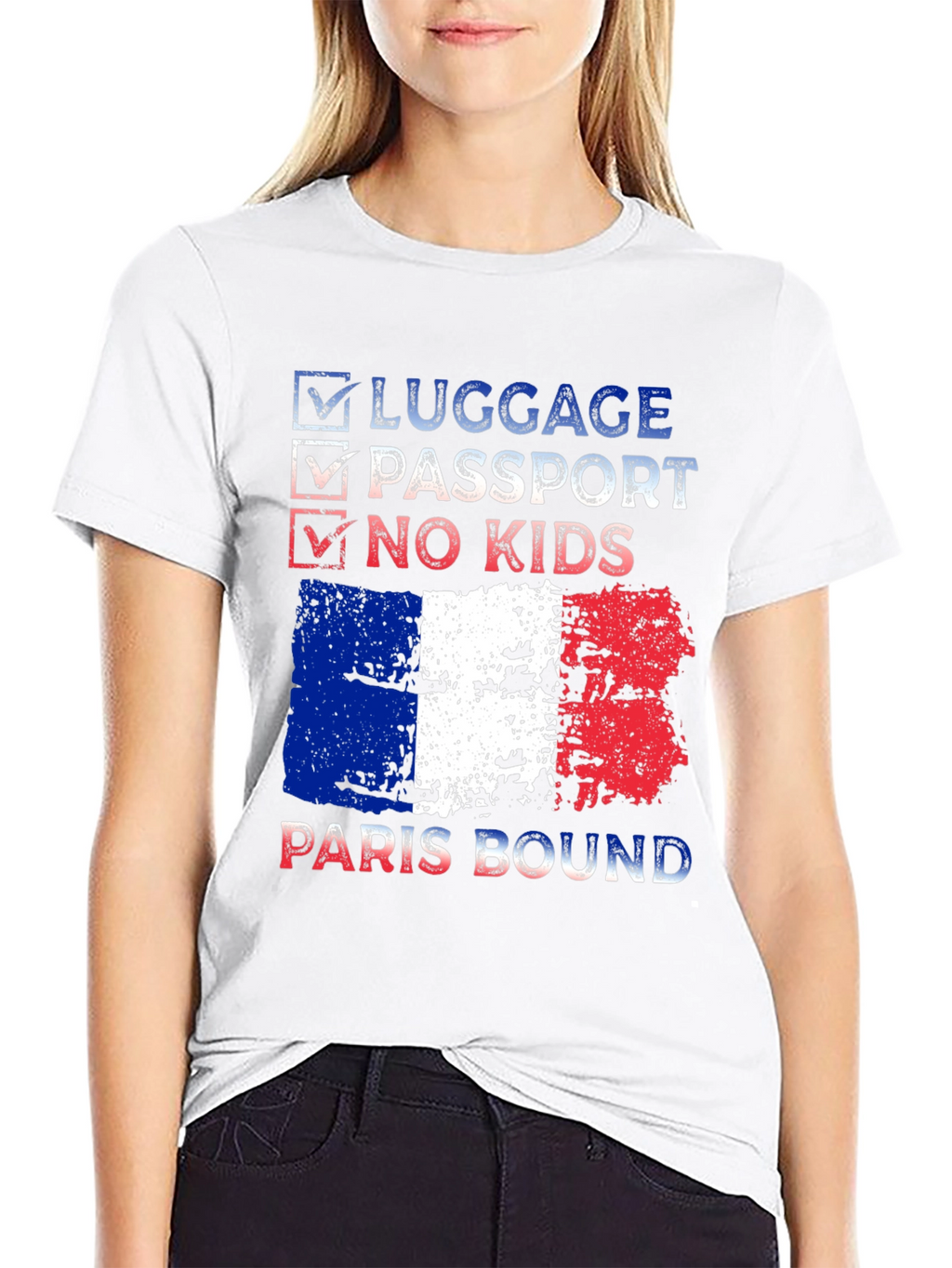 Paris Bound T-Shirt - Luggage Passport No Kids