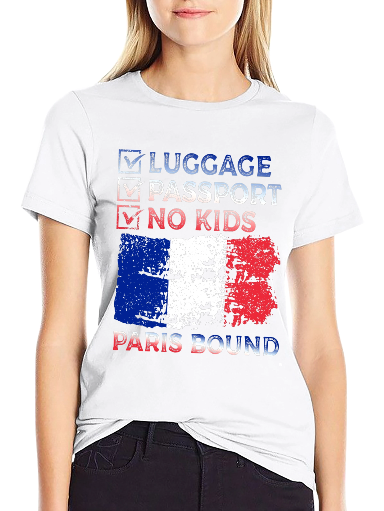 Paris Bound T-Shirt - Luggage Passport No Kids