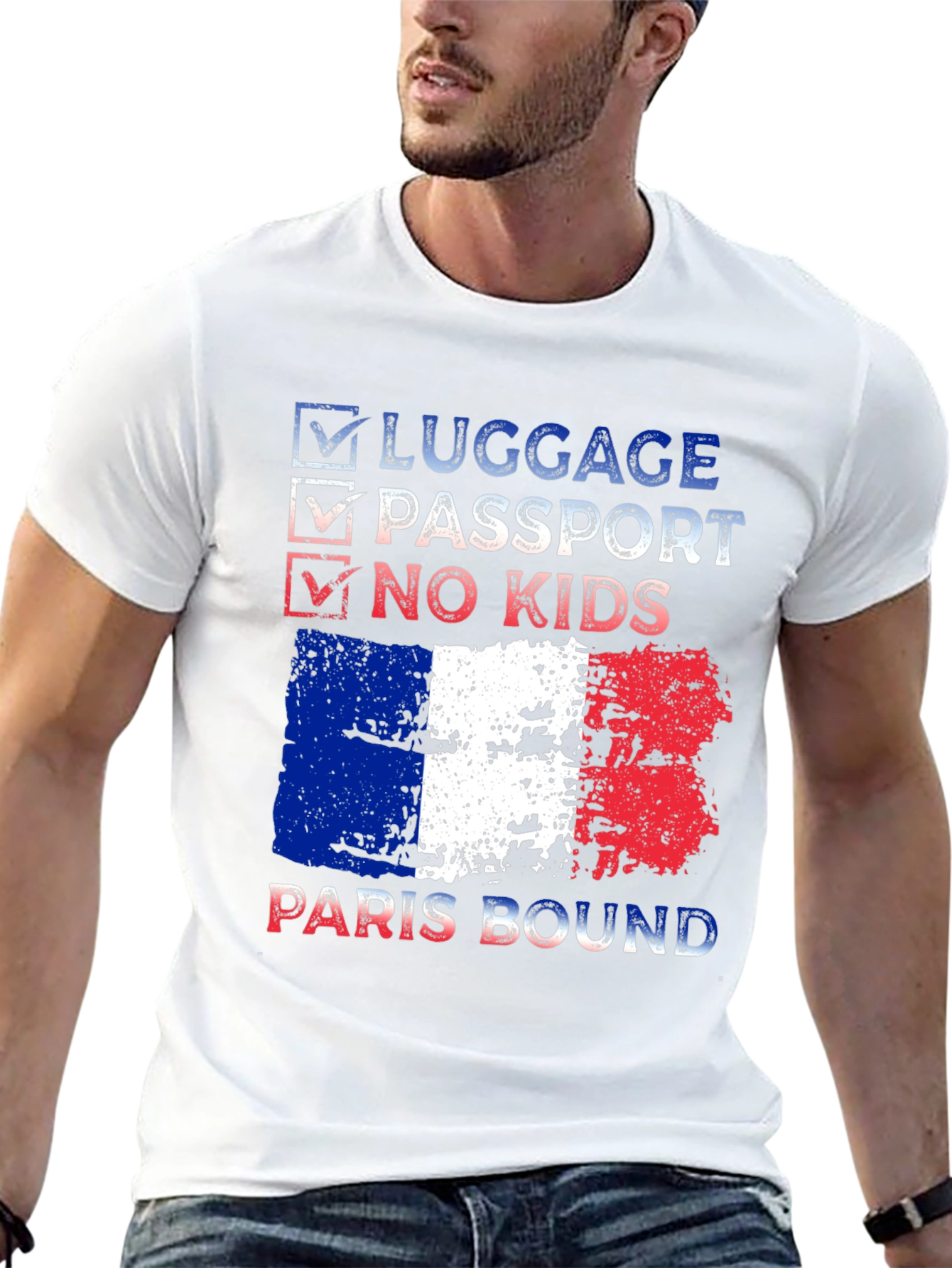 Paris Bound T-Shirt - Luggage Passport No Kids