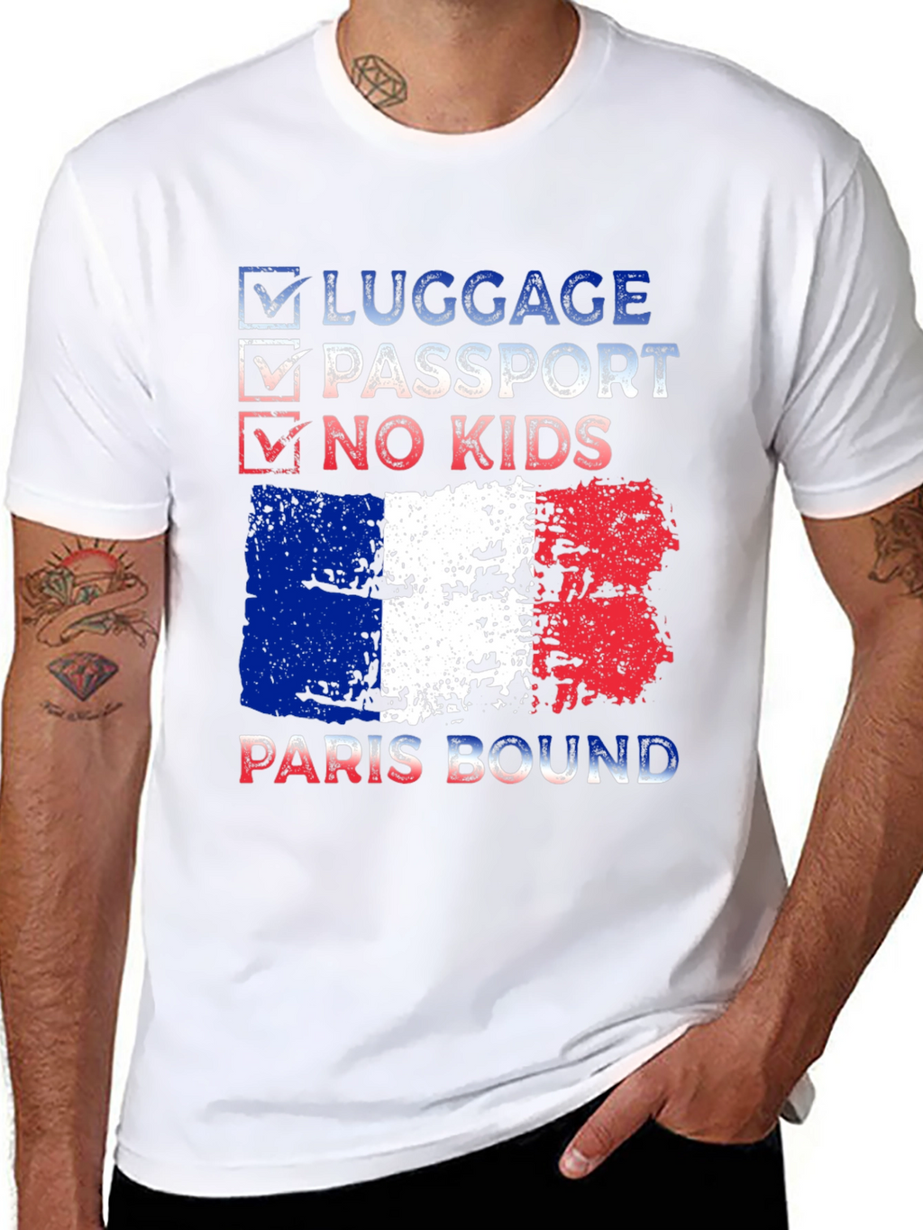 Paris Bound T-Shirt - Luggage Passport No Kids