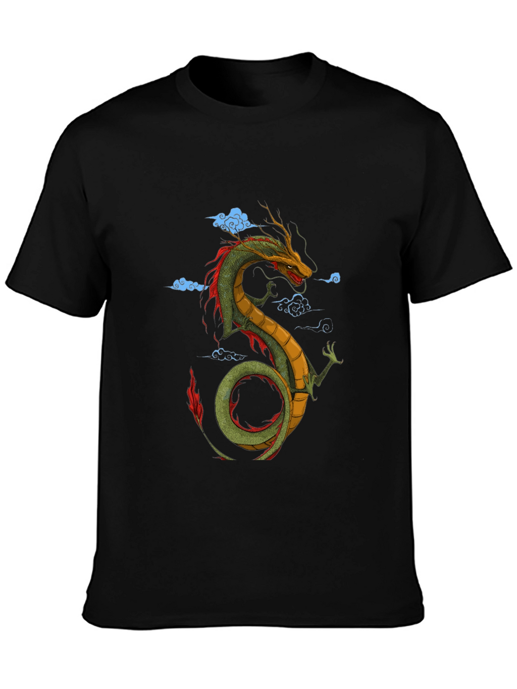 Dragon Graphic Tee - Black Cotton T-Shirt