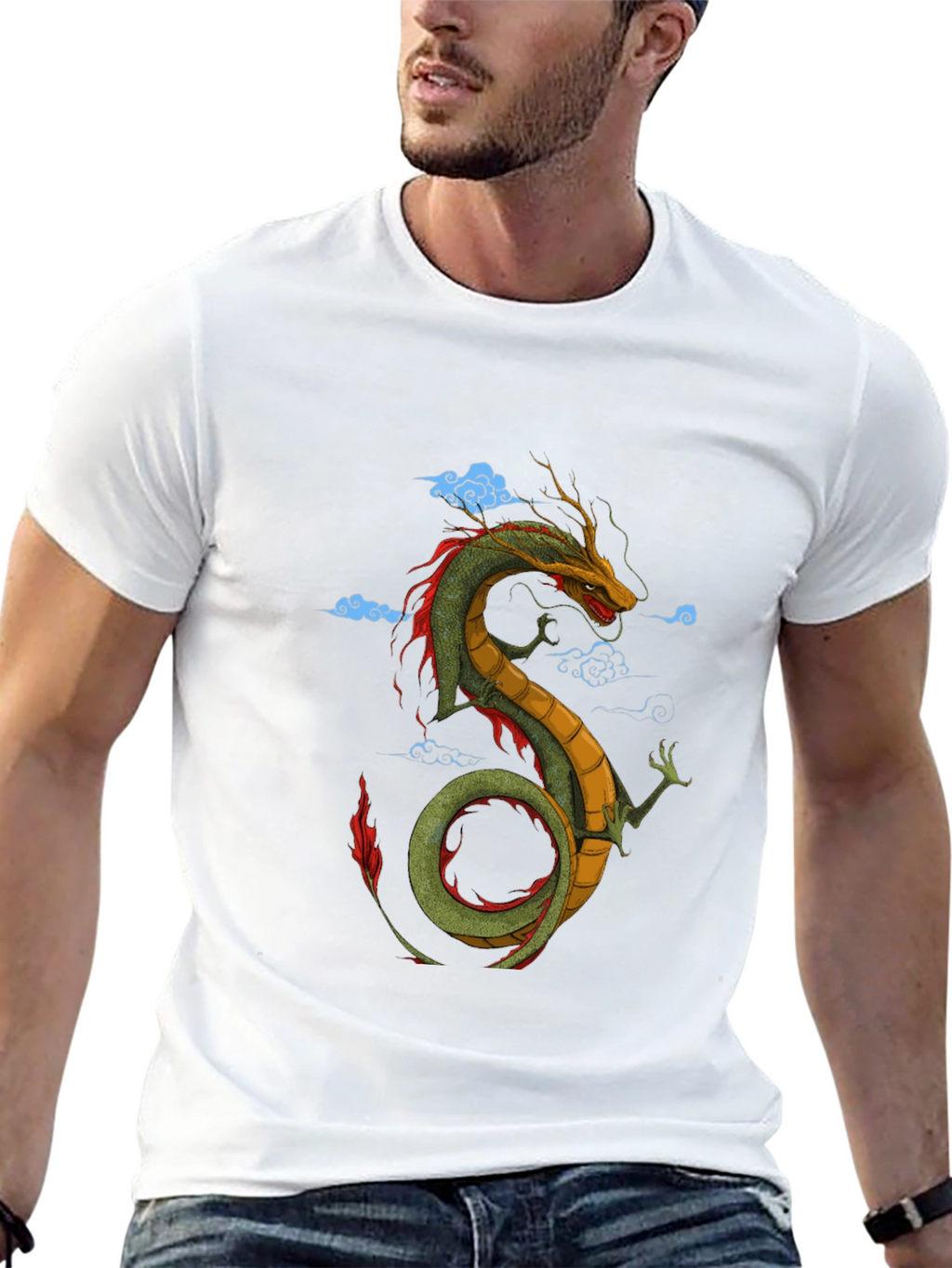 Dragon Graphic Tee - Black Cotton T-Shirt