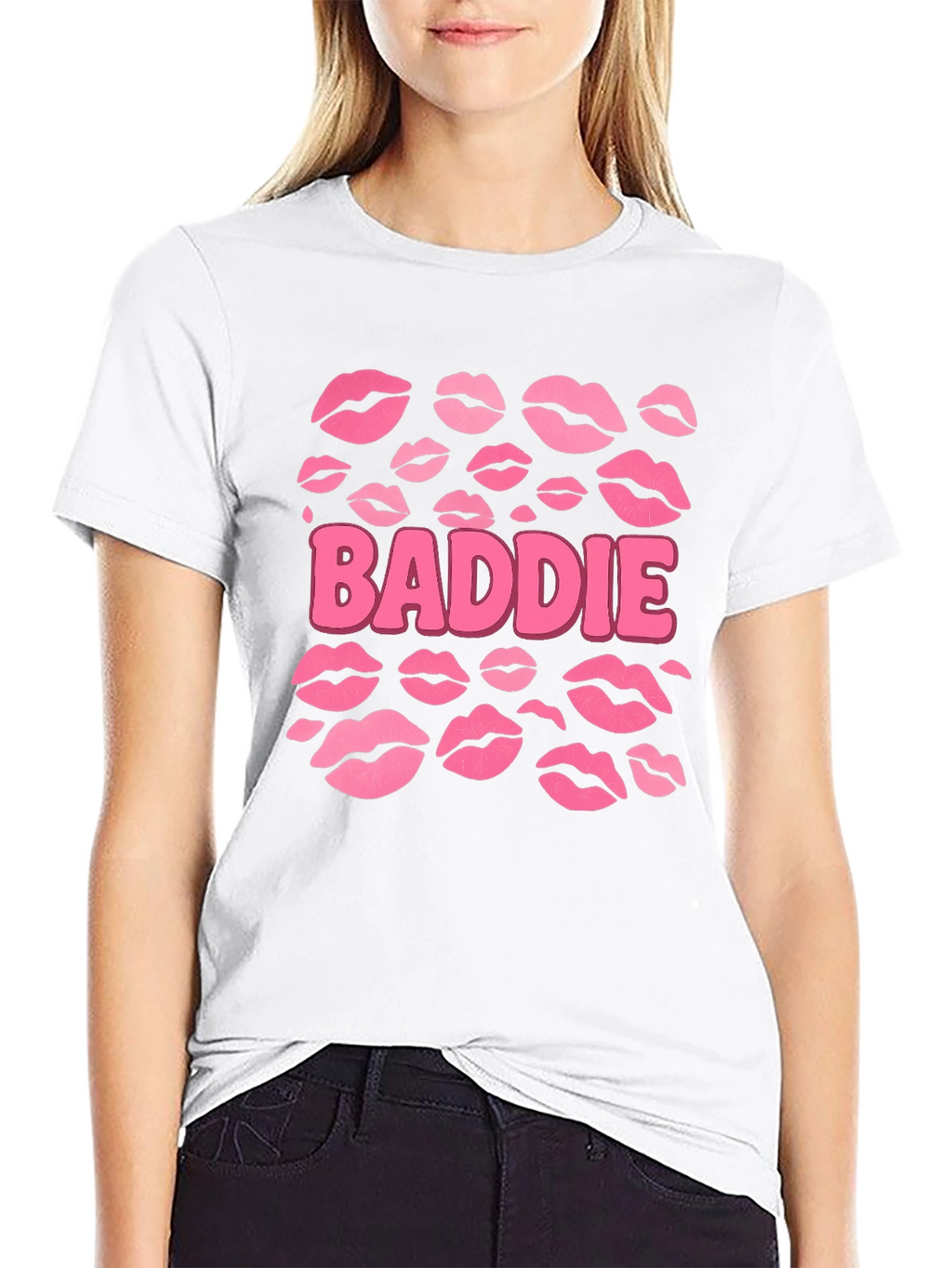 Baddie Lips Graphic Tee - Trendy Womens Fashion