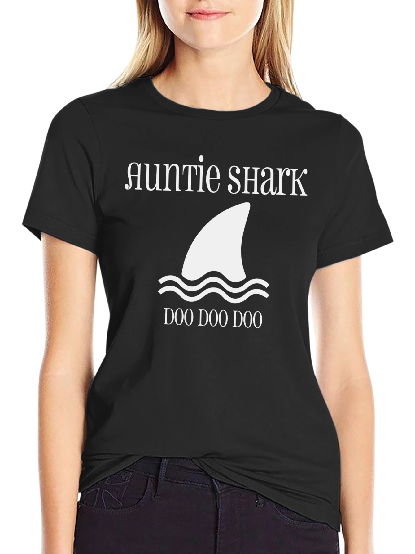 Auntie Shark Doo Doo Doo T-Shirt - Novelty Tee