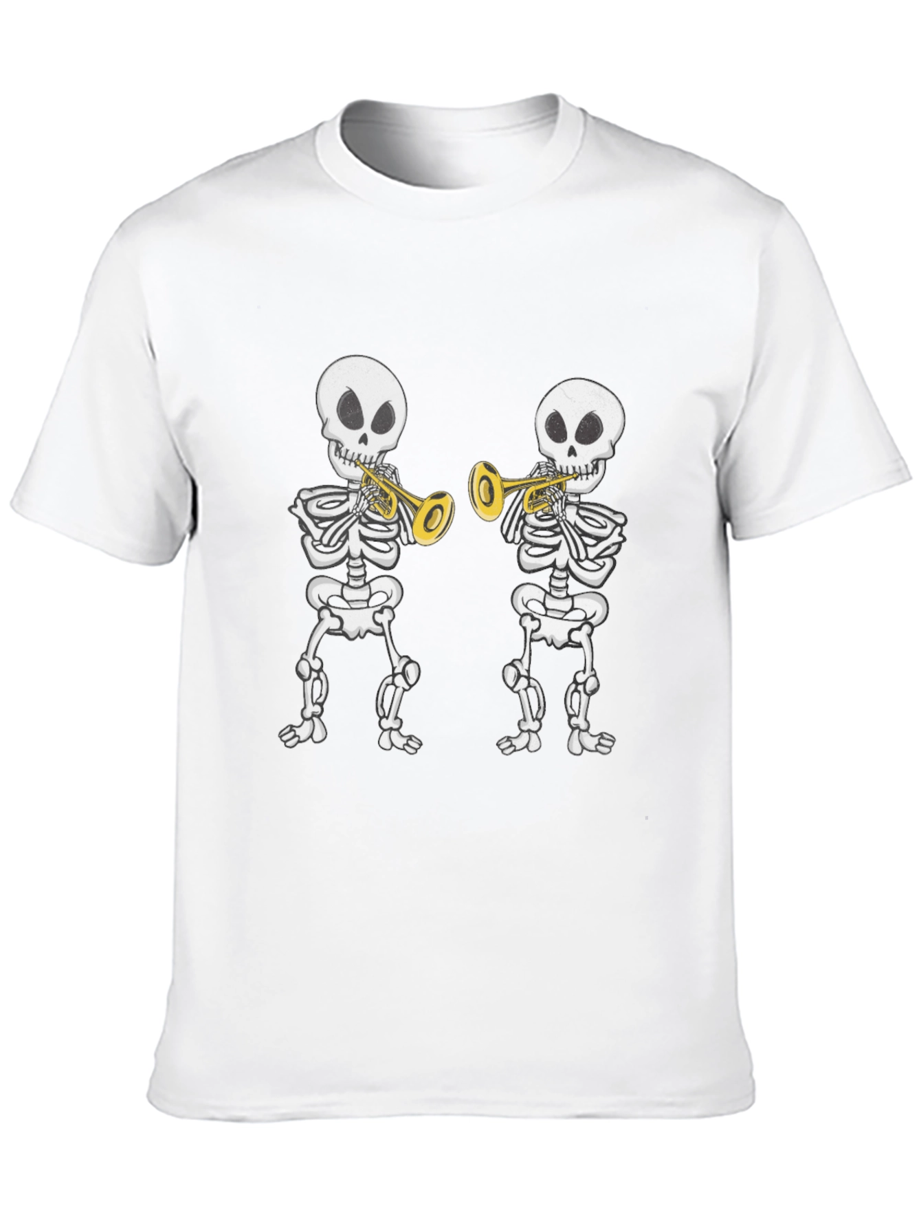 Skeleton Trumpet Player Black T-Shirt