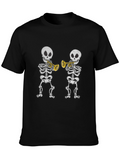 Skeleton Trumpet Player Black T-Shirt