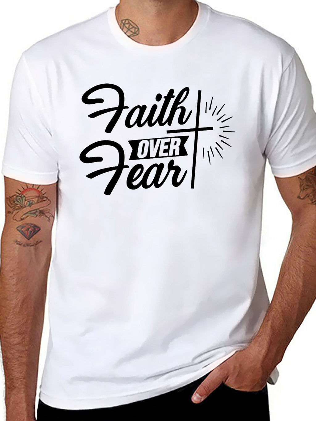 Faith Over Fear Christian Graphic T-Shirt