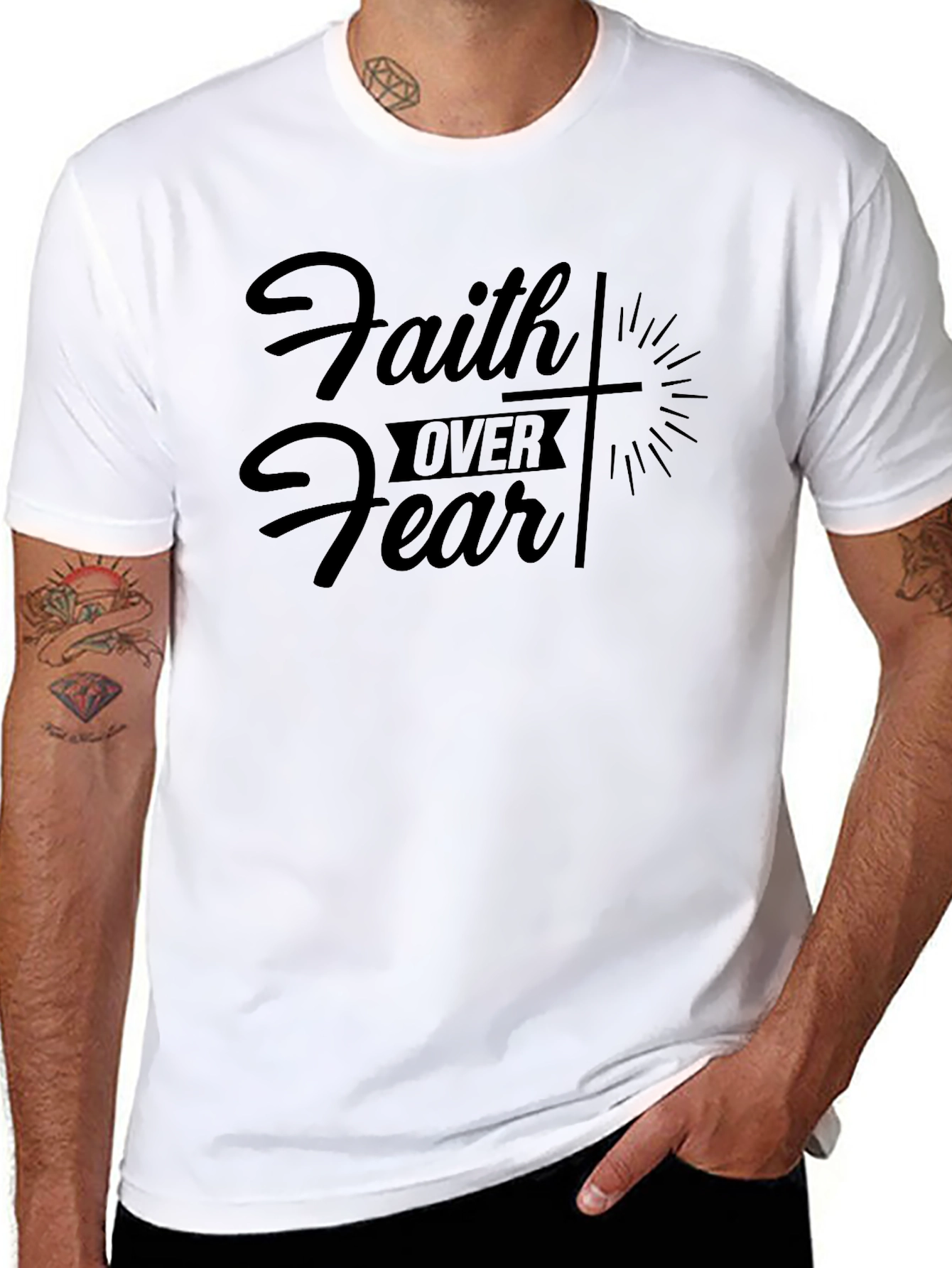 Faith Over Fear Christian Graphic T-Shirt