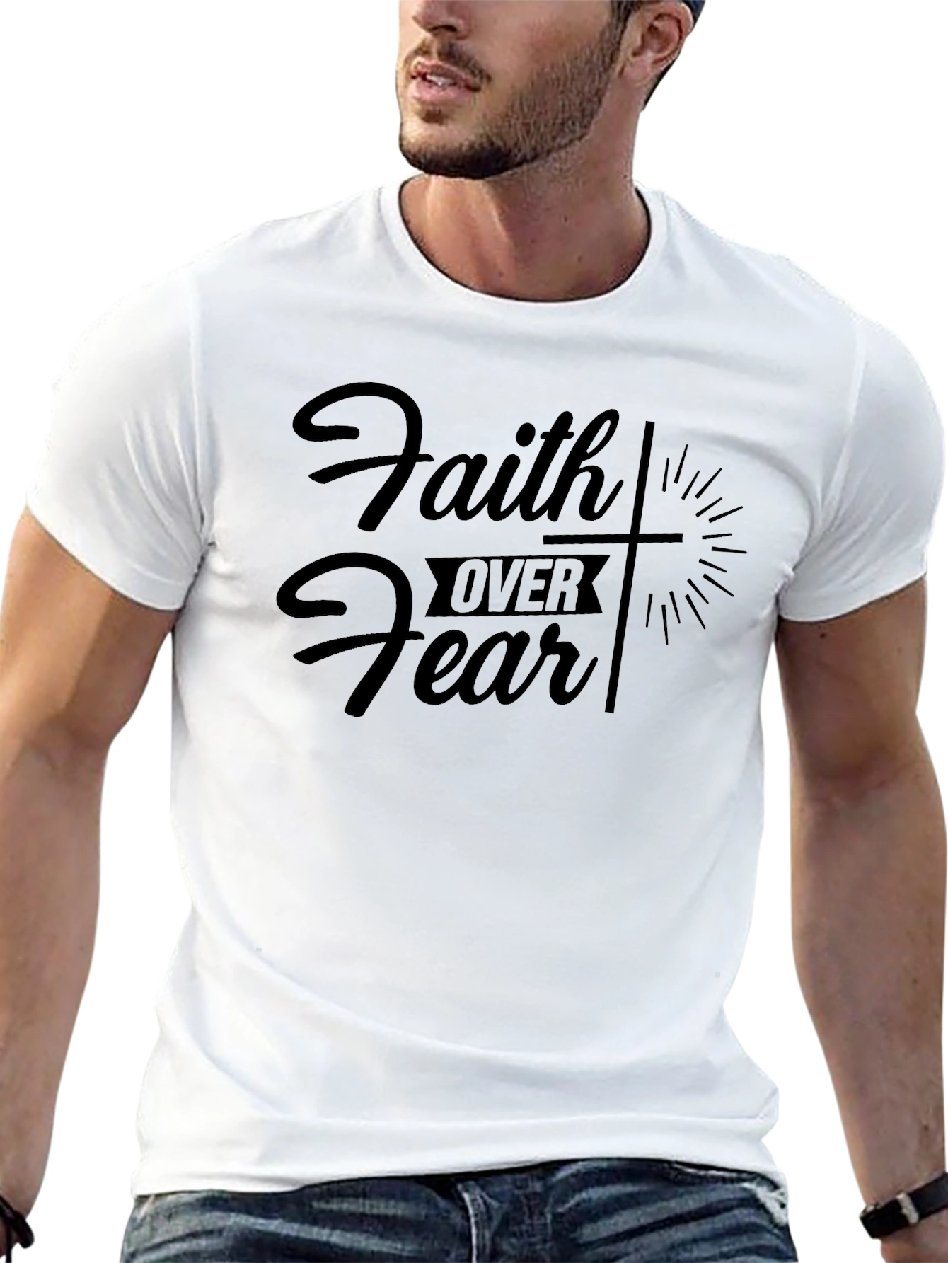 Faith Over Fear Christian Graphic T-Shirt