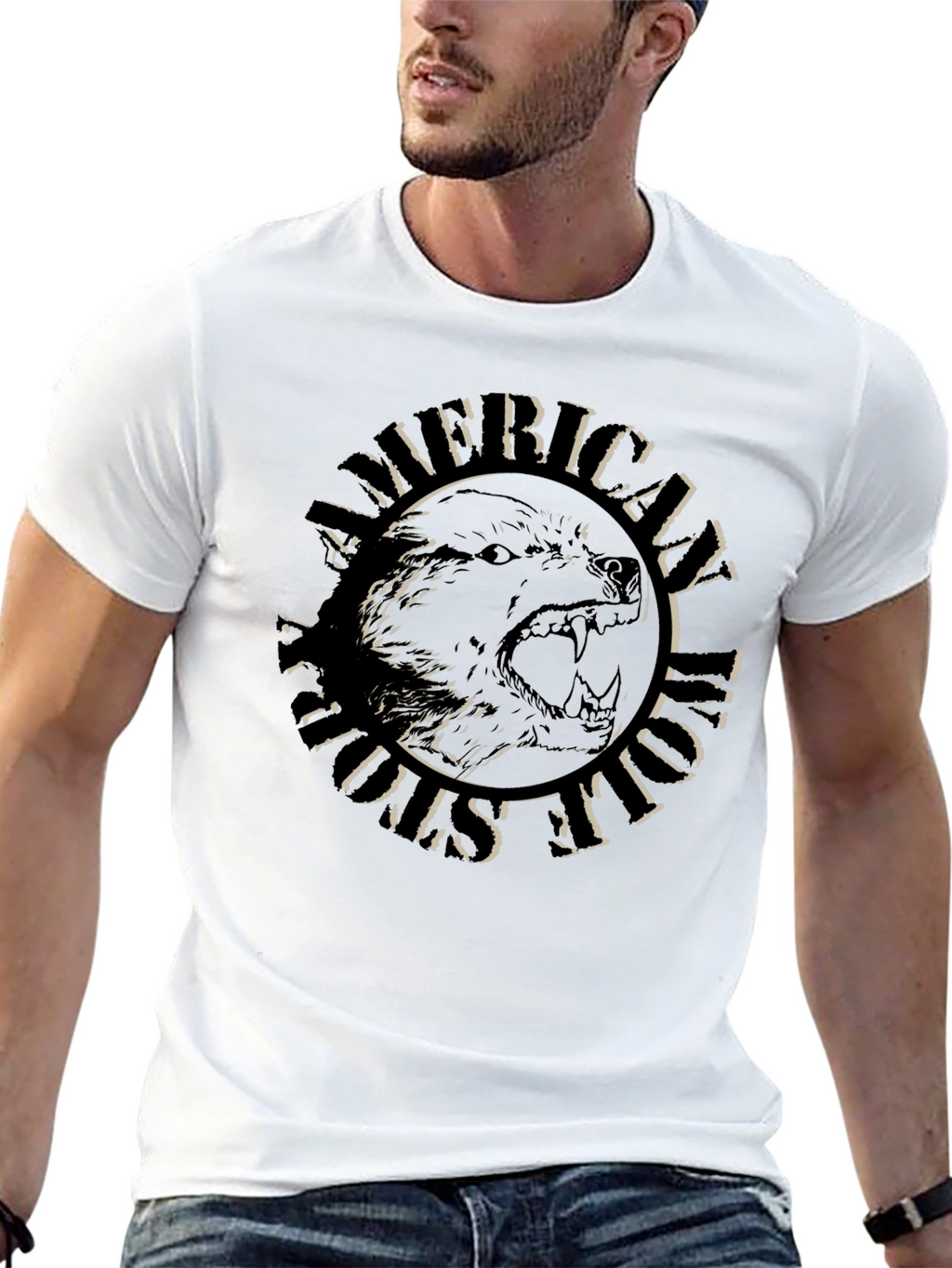 American Wolf T-Shirt - Fierce Design