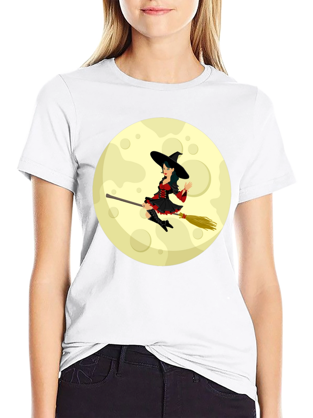 Halloween Witch Moon Graphic T-Shirt