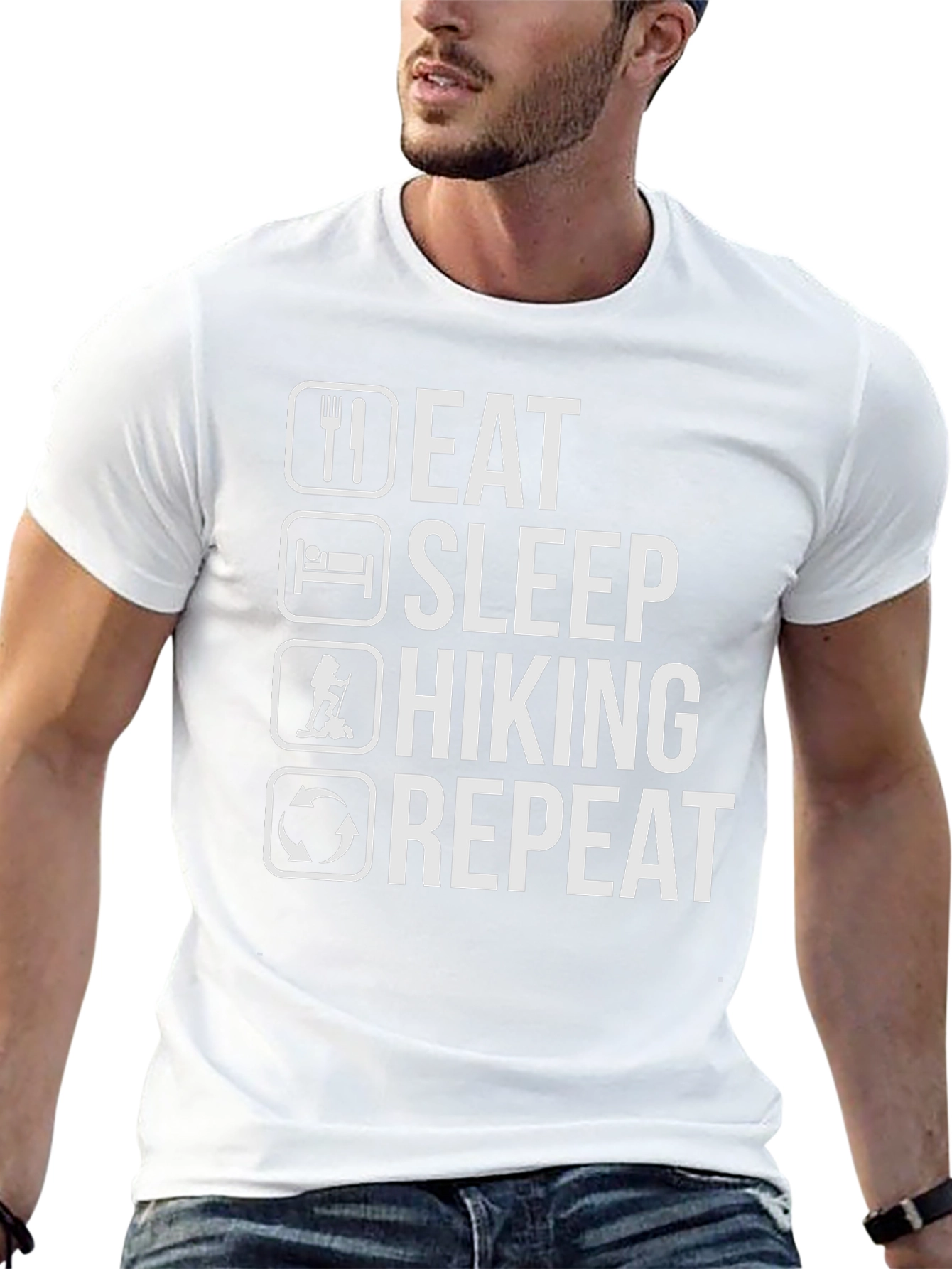 Eat Sleep Hiking Repeat T-Shirt - Black