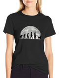 Evolution of Dog Walker Tee - Black Cotton Blend