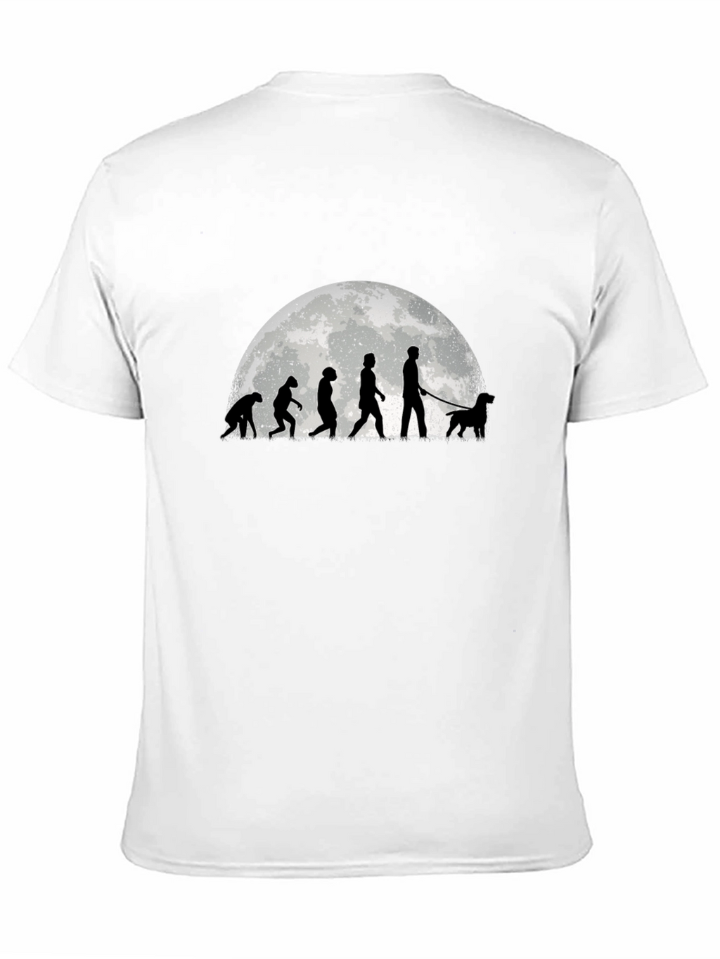 Evolution of Dog Walker Tee - Black Cotton Blend
