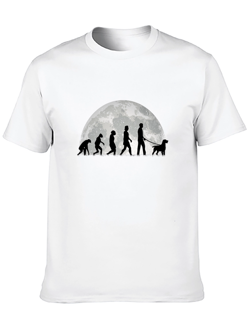 Evolution of Dog Walker Tee - Black Cotton Blend