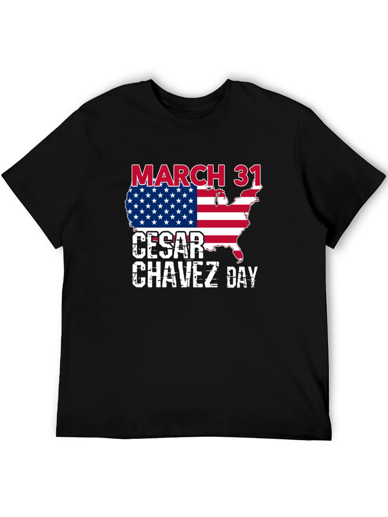 Cesar Chavez Day T-Shirt - March 31 - USA Flag