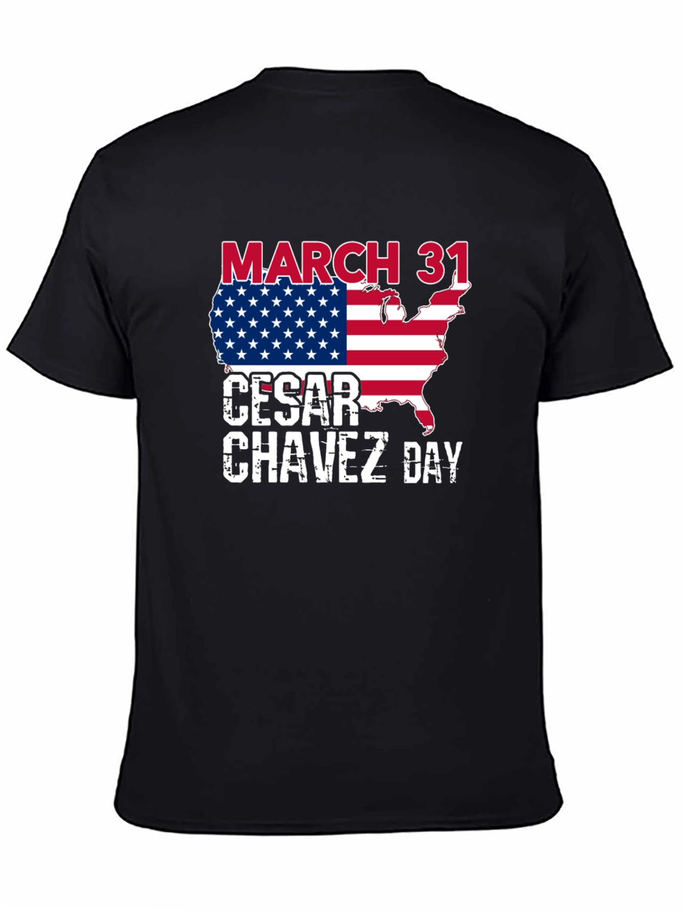 Cesar Chavez Day T-Shirt - March 31 - USA Flag
