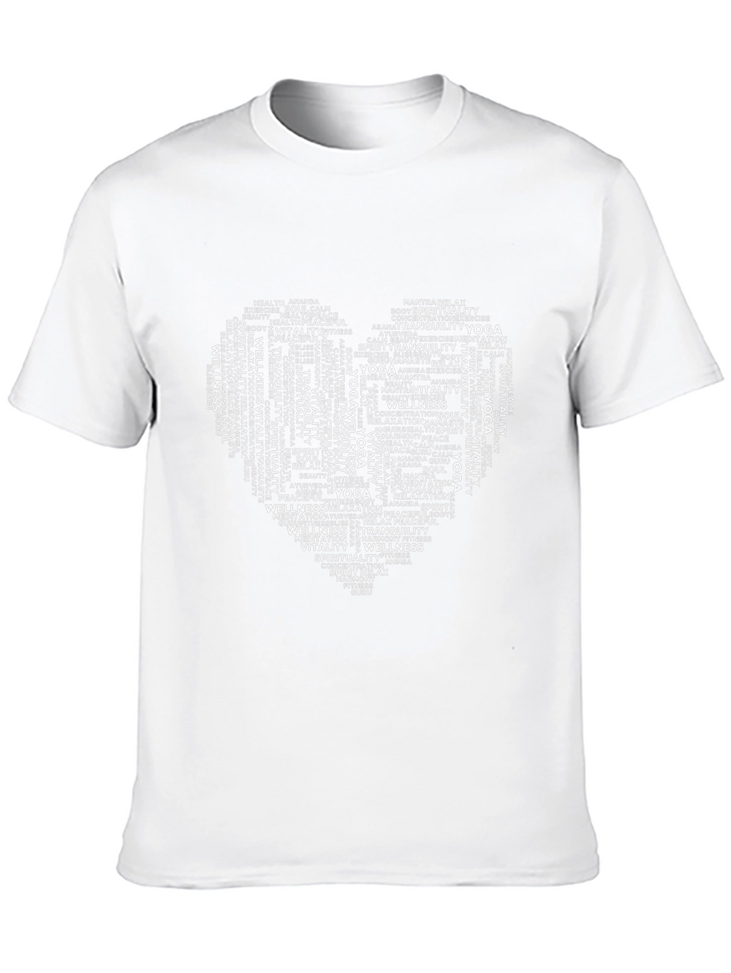 Yoga Heart Word Art Graphic T-Shirt