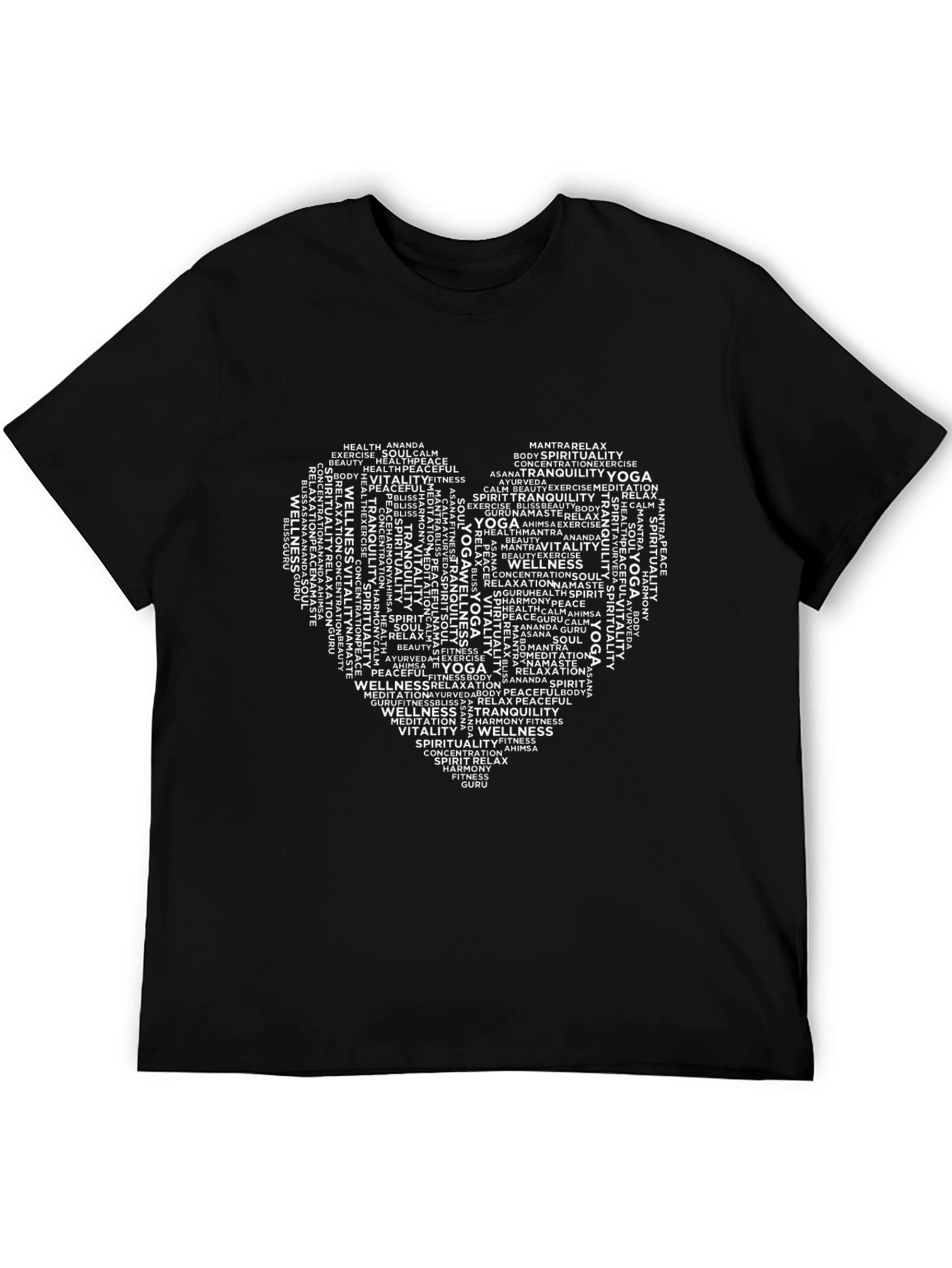 Yoga Heart Word Art Graphic T-Shirt