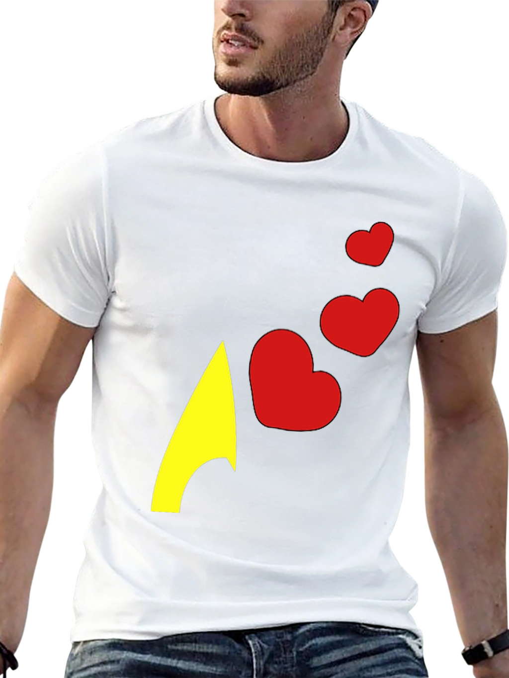 Heart Arrow Graphic Tee - Black Casual Shirt