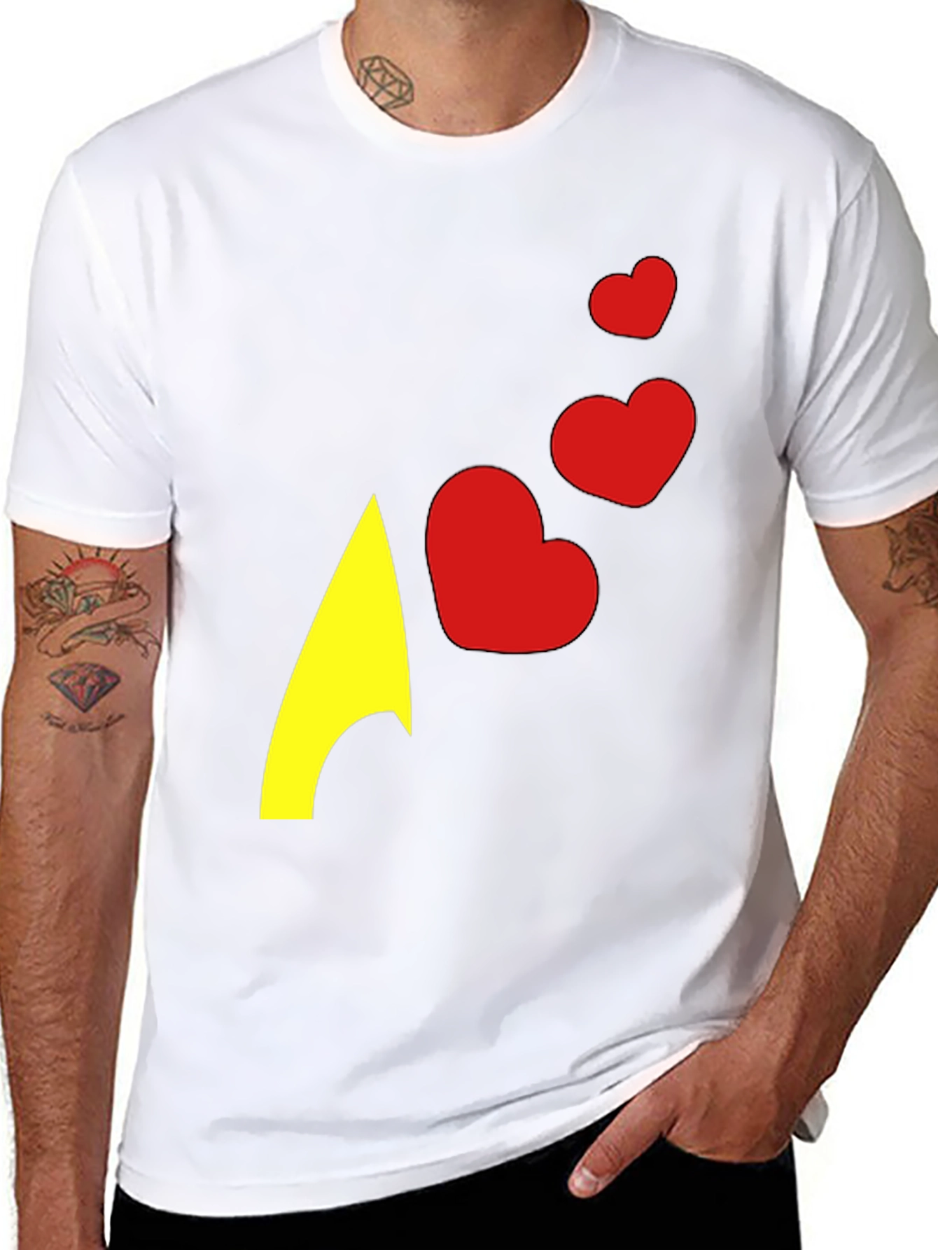 Heart Arrow Graphic Tee - Black Casual Shirt