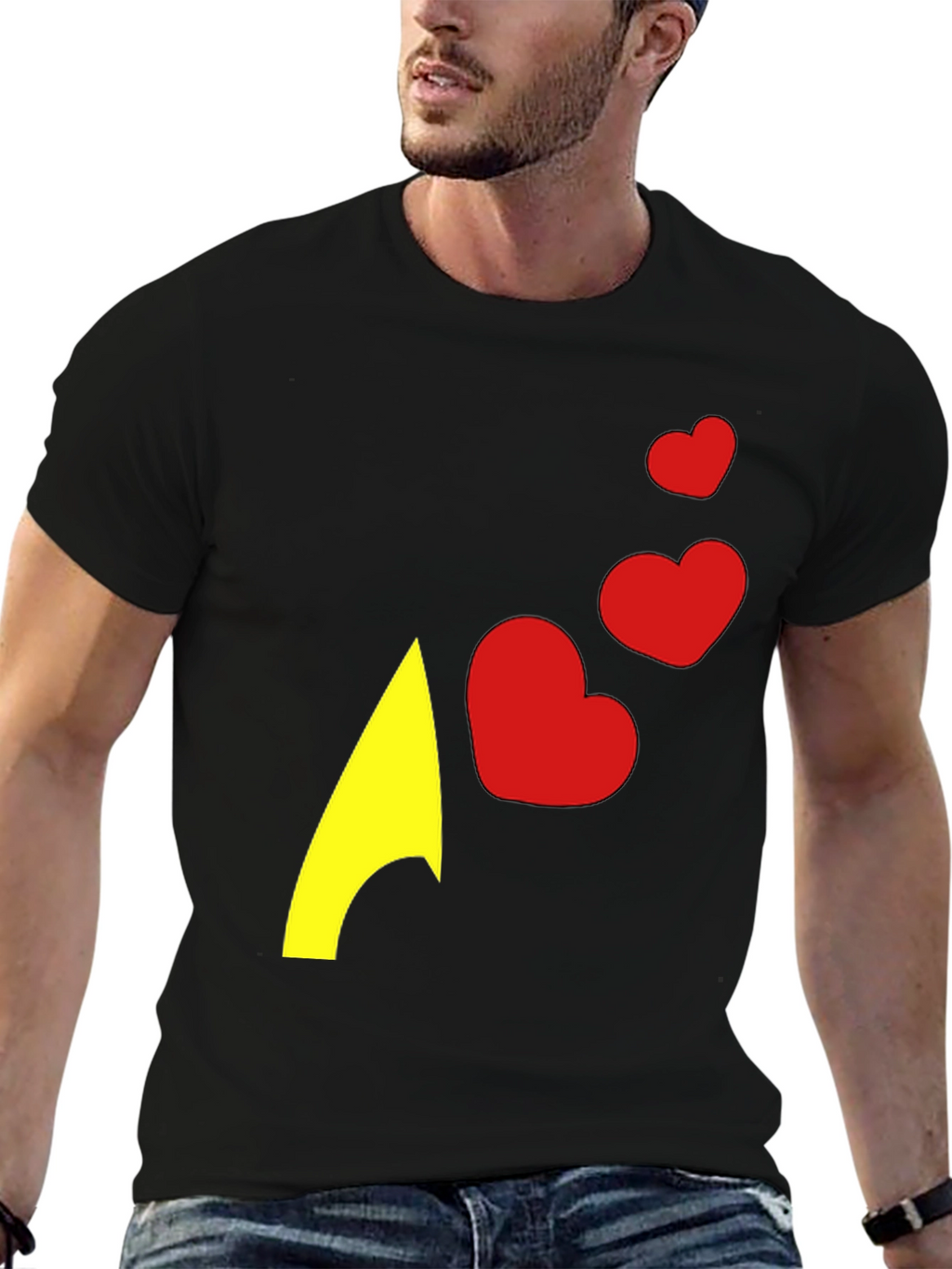 Heart Arrow Graphic Tee - Black Casual Shirt
