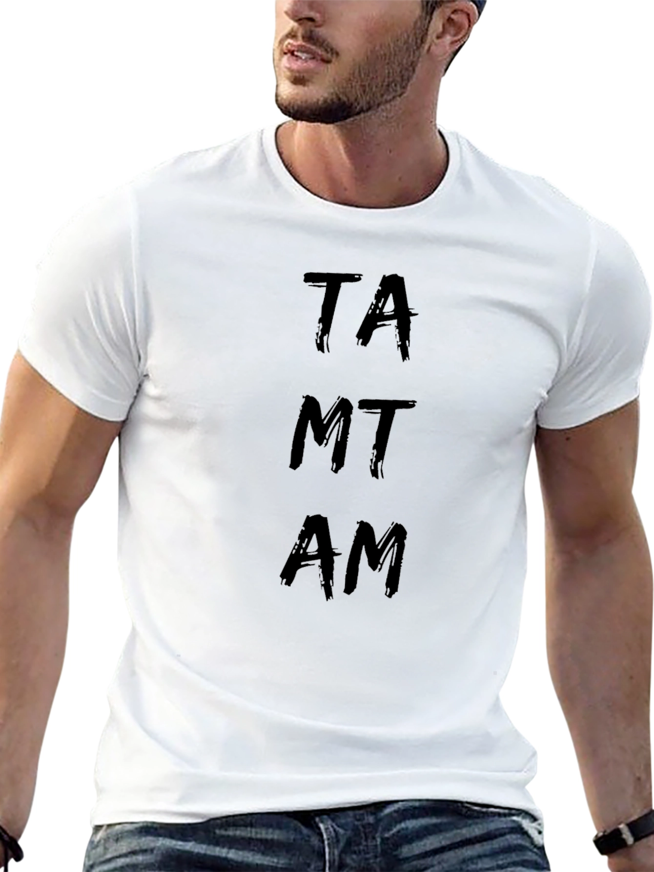 TAMTAM Black Graphic Tee - Unique Style