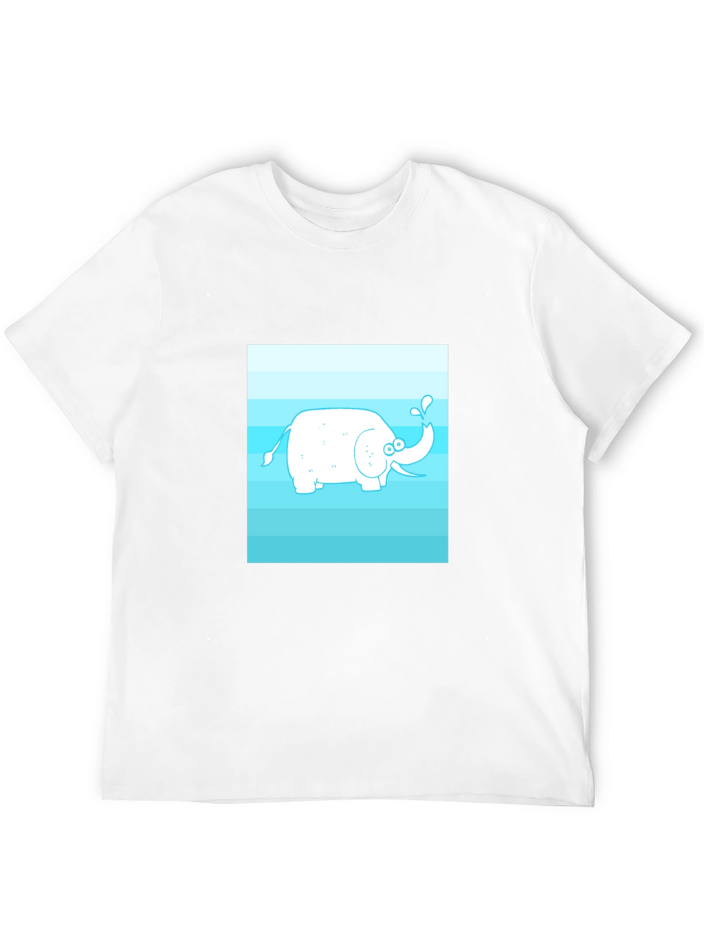 Cartoon Elephant Graphic Tee - Black Cotton Casual Shirt