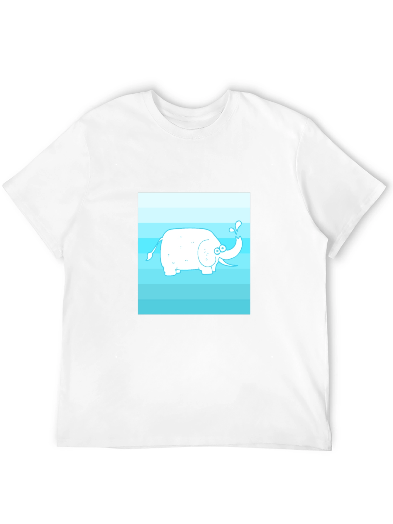 Cartoon Elephant Graphic Tee - Black Cotton Casual Shirt
