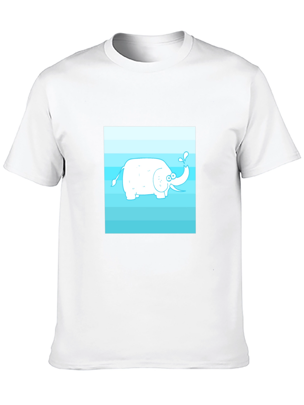 Cartoon Elephant Graphic Tee - Black Cotton Casual Shirt