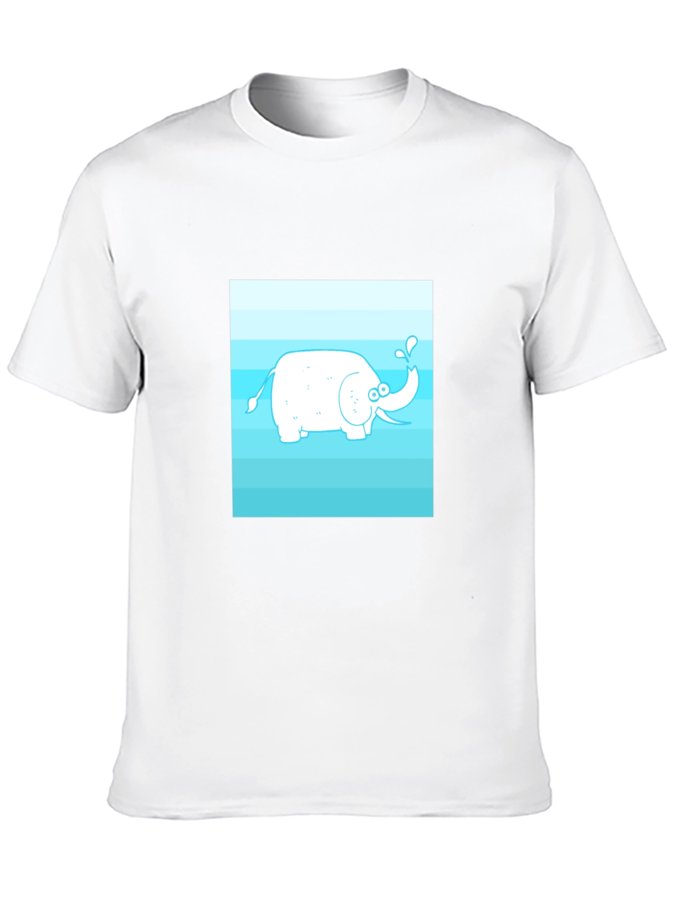 Cartoon Elephant Graphic Tee - Black Cotton Casual Shirt