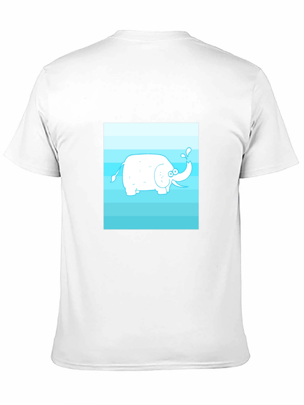 Cartoon Elephant Graphic Tee - Black Cotton Casual Shirt