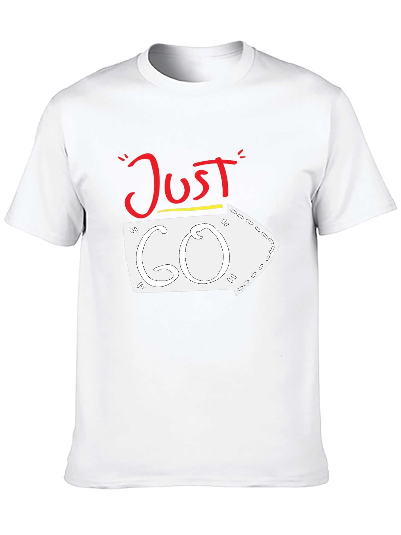Just Go Arrow Graphic Tee - Black Cotton T-Shirt