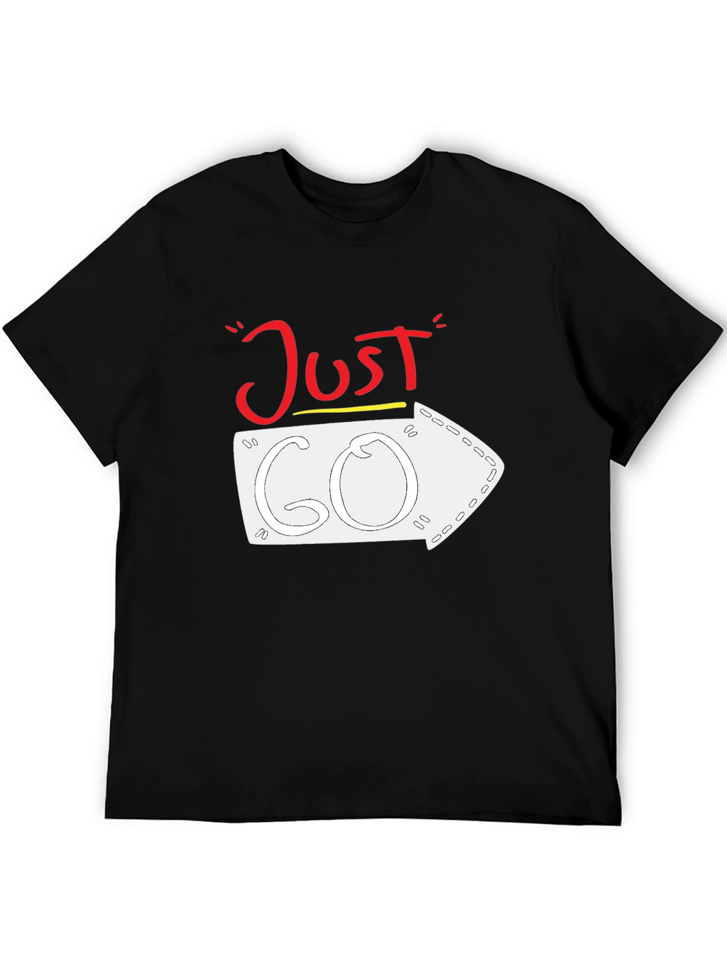 Just Go Arrow Graphic Tee - Black Cotton T-Shirt
