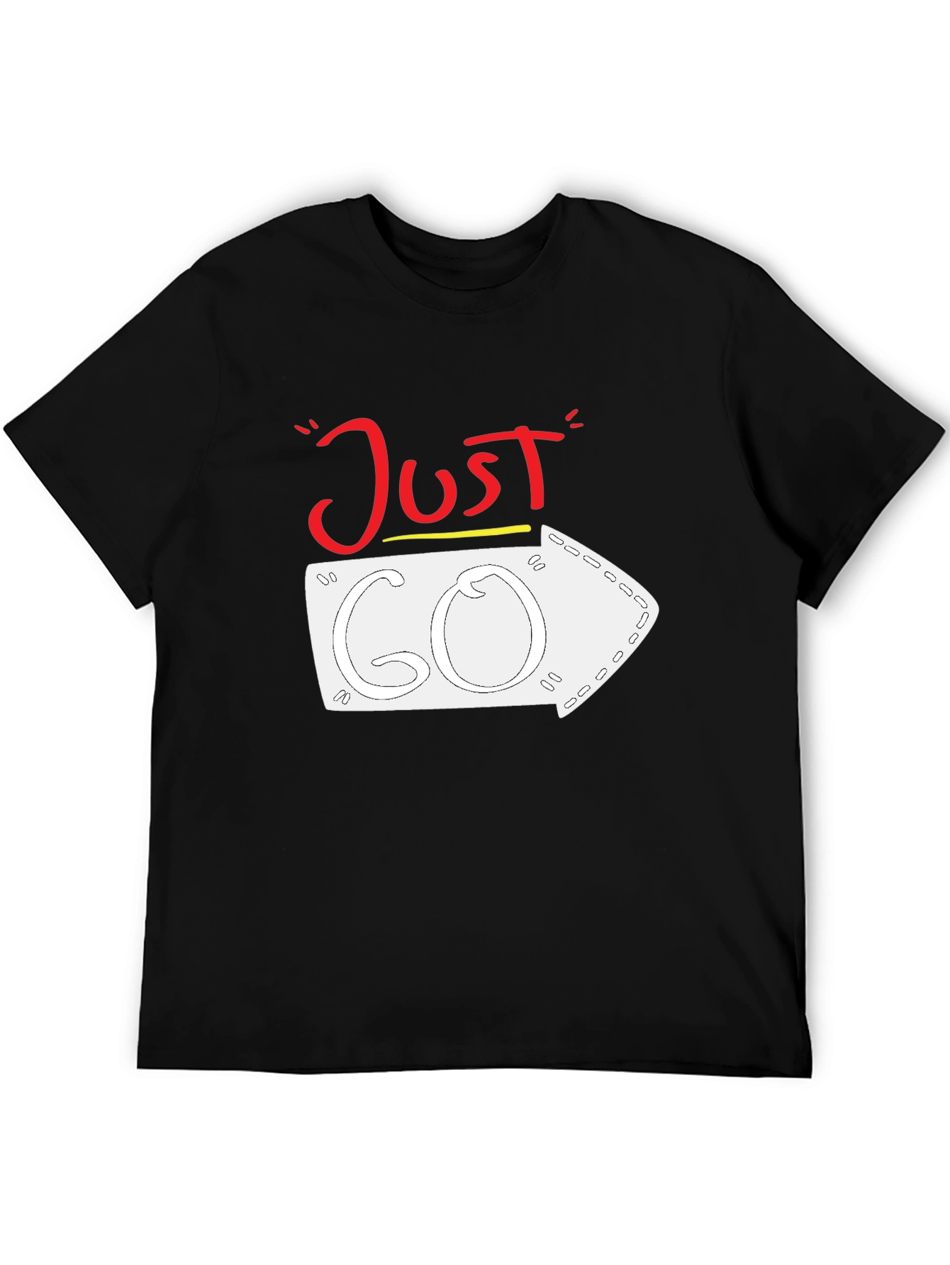 Just Go Arrow Graphic Tee - Black Cotton T-Shirt