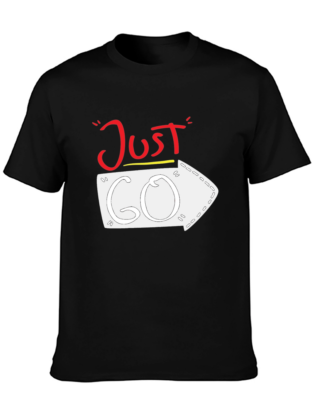 Just Go Arrow Graphic Tee - Black Cotton T-Shirt