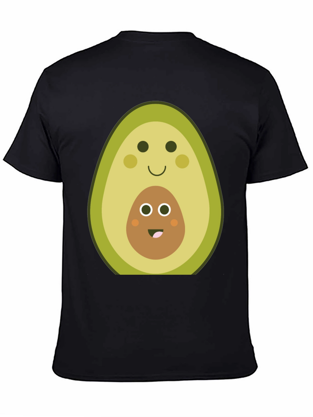 Cute Avocado Mama & Baby Black T-Shirt