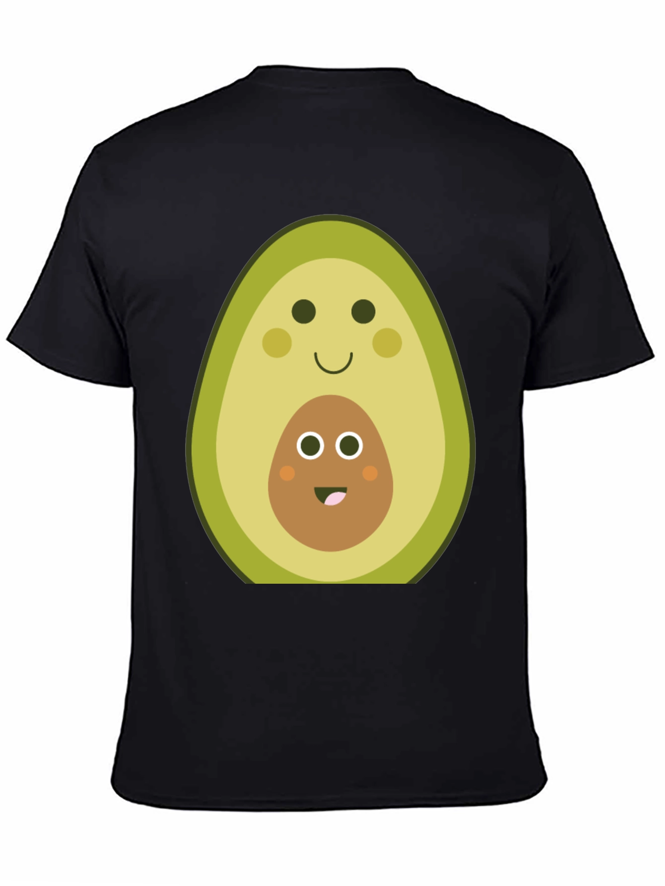 Cute Avocado Mama & Baby Black T-Shirt