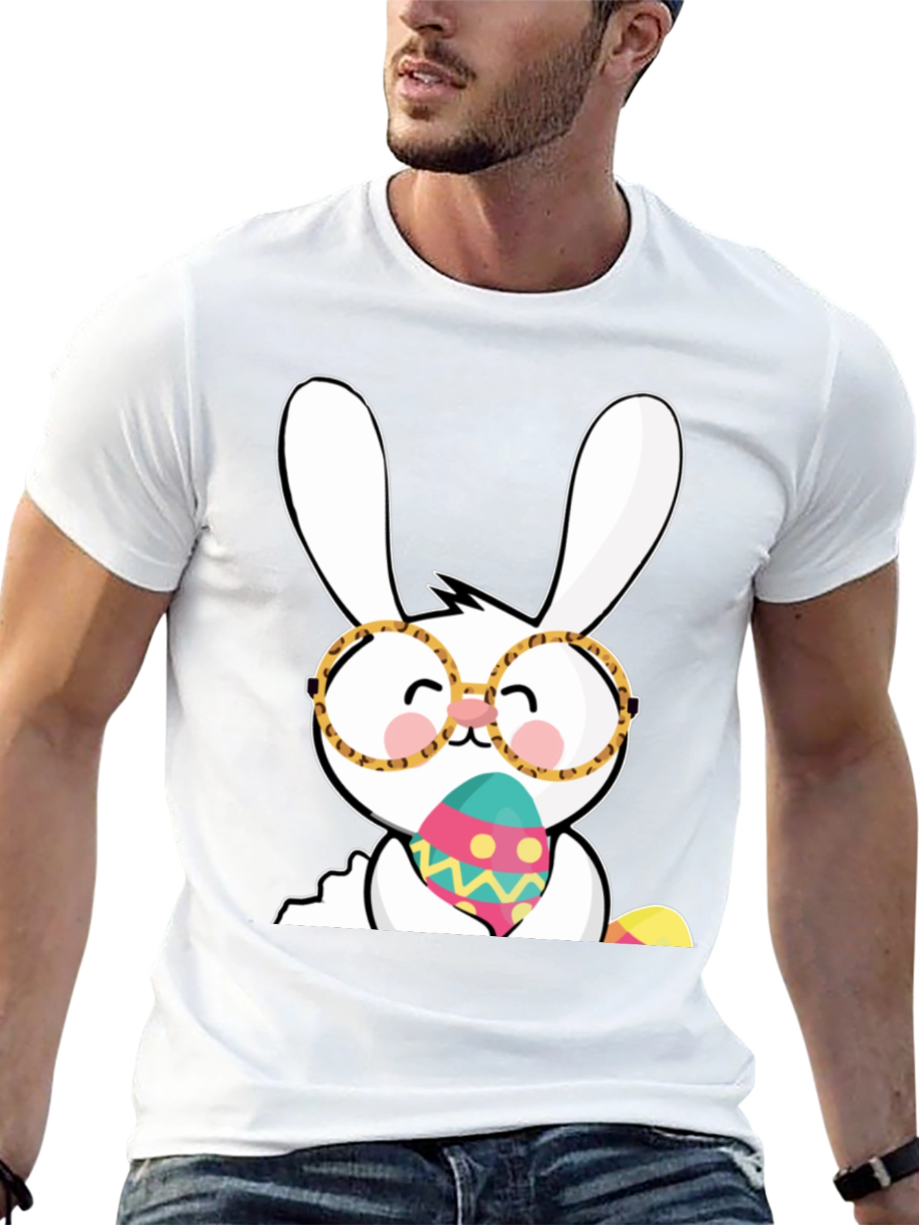 Easter Bunny Shirt with Eggs - Cute Holiday Tee
