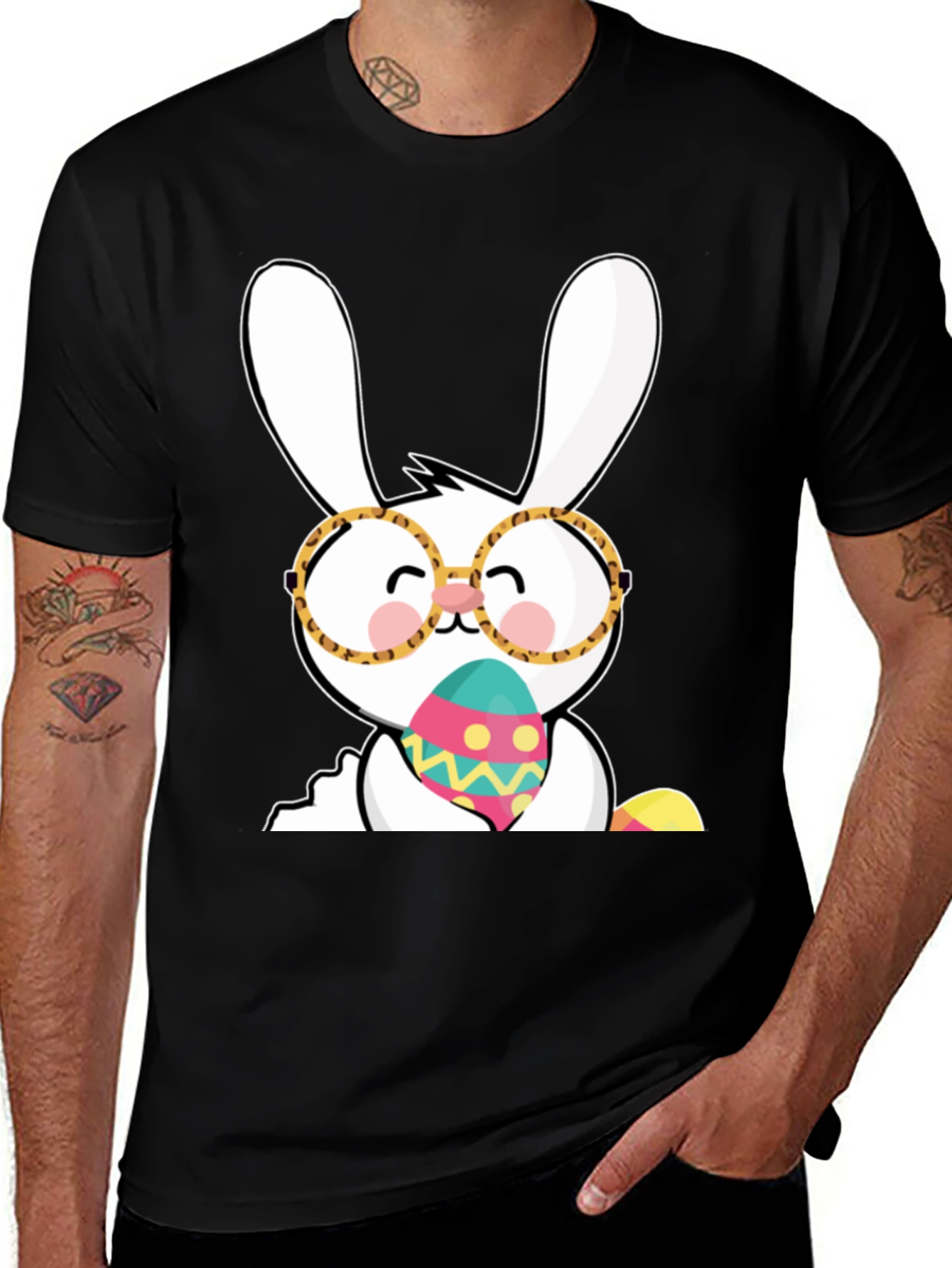 Easter Bunny Shirt with Eggs - Cute Holiday Tee