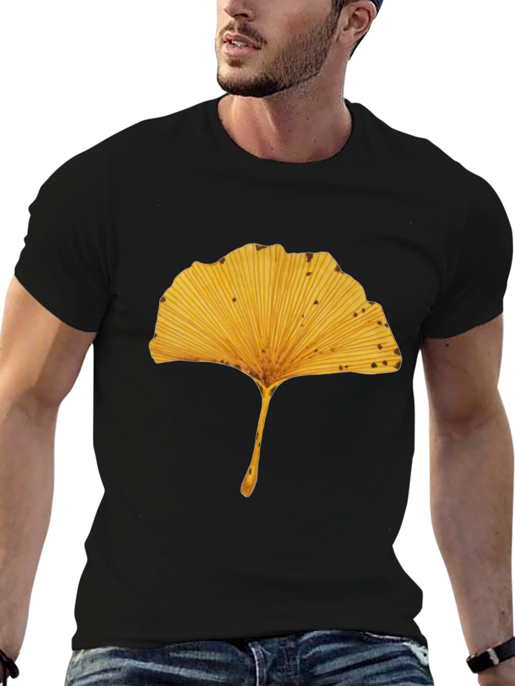 Ginkgo Leaf Black T-Shirt