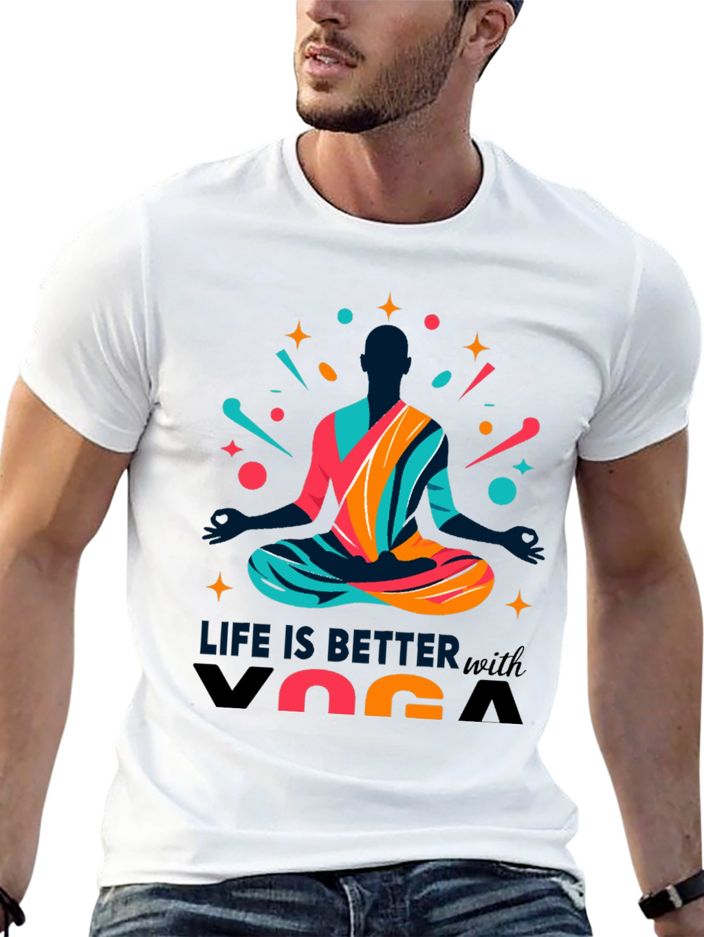Life is Better with Yoga Mens Graphic Tee