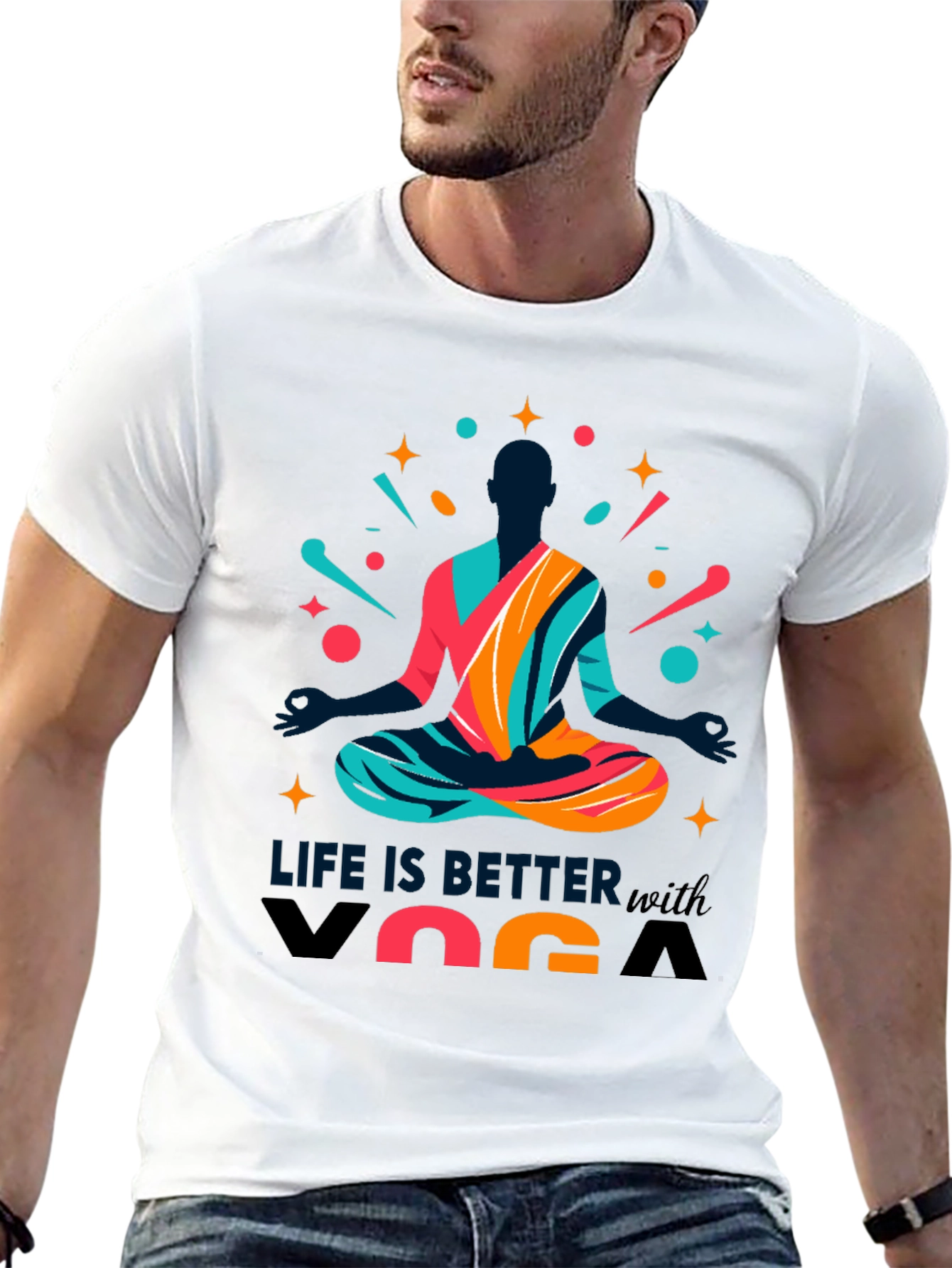 Life is Better with Yoga Mens Graphic Tee