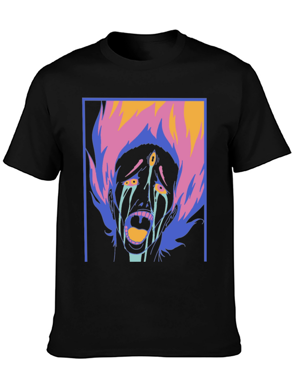 Graphic Print Tee - Screaming Face Design