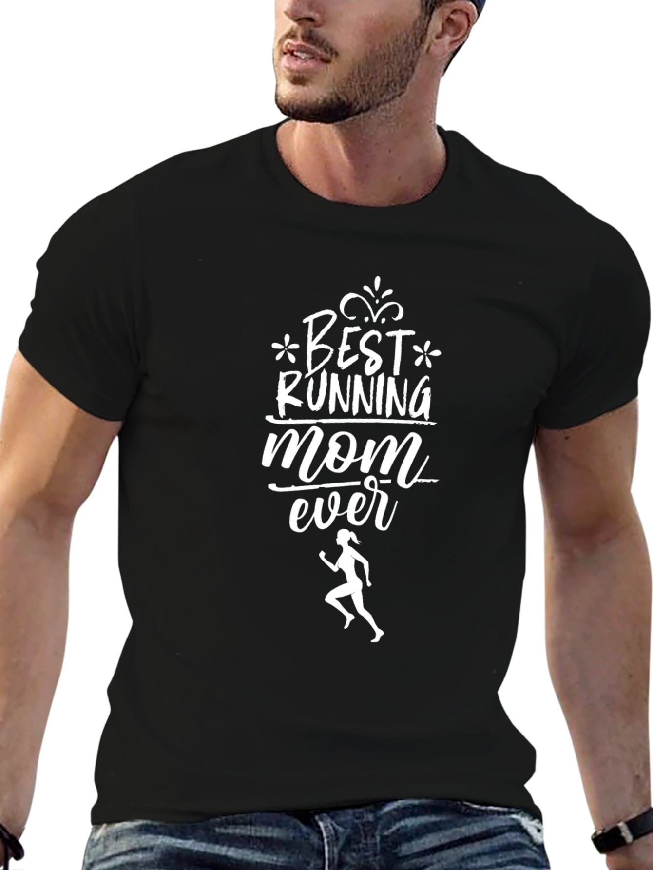 Best Running Mom Ever Black T-Shirt