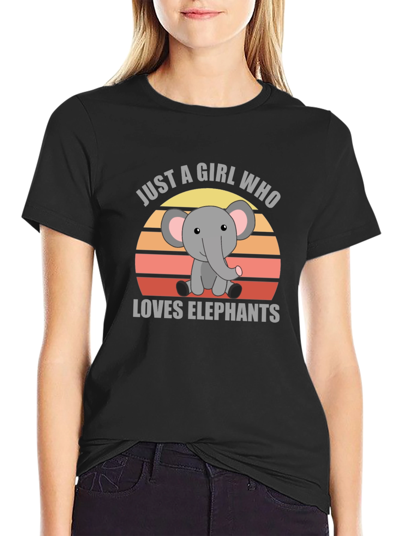 Elephant Lover Graphic Tee - Just a Girl Who Loves Elephants!