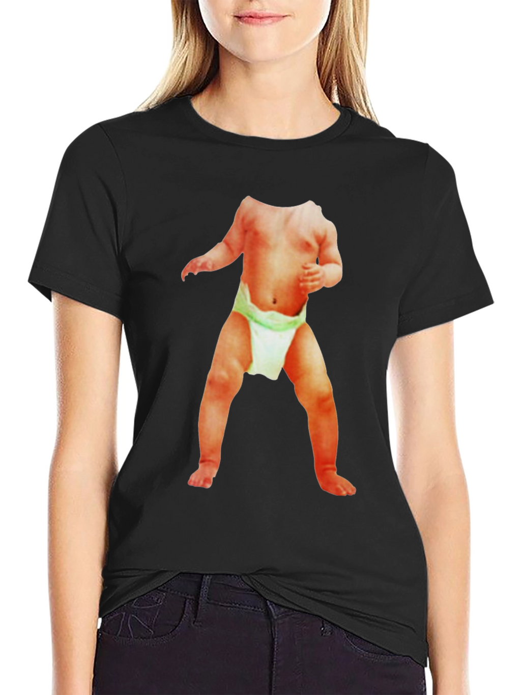 Funny Baby Body T-Shirt - Black